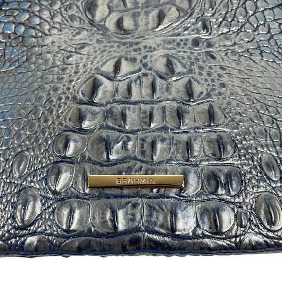 Brahmin Abigail Tote Bag Serenity Ombre Melbourne Silvery Blue Leather - Picture 6 of 11